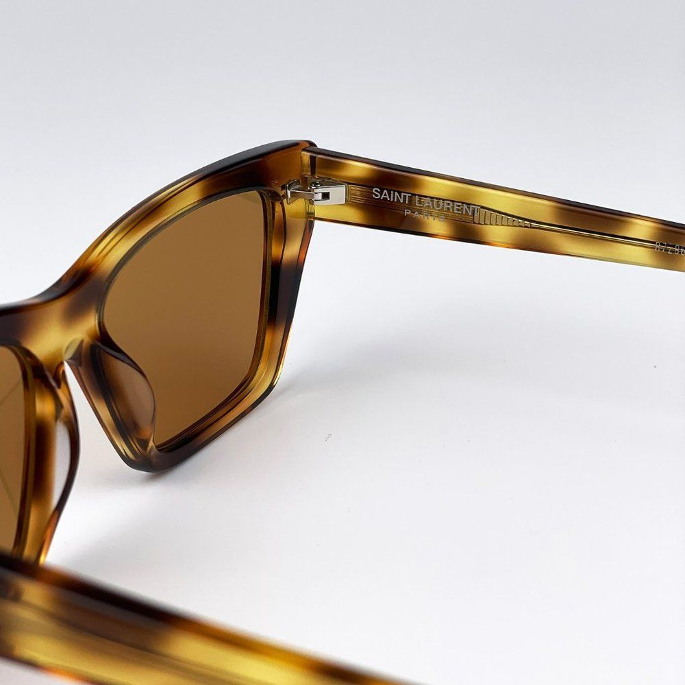 Saint Laurent SL276 MICA 022 Sunglasses Havana Yellow Cat Eye Women - Picture 10 of 13